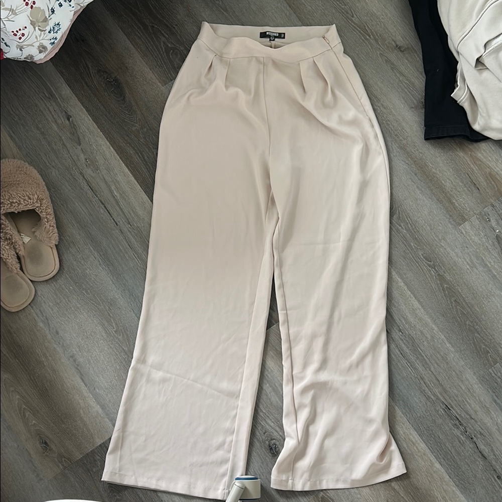 Elegant Cream Women's Trousers